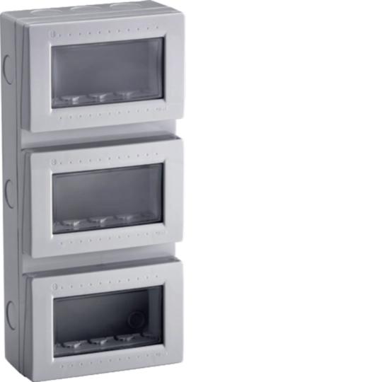 B02768 - Contenitore verticale 12 mod per parti attive Pepita grigio BOX IP55 12 VR GRI