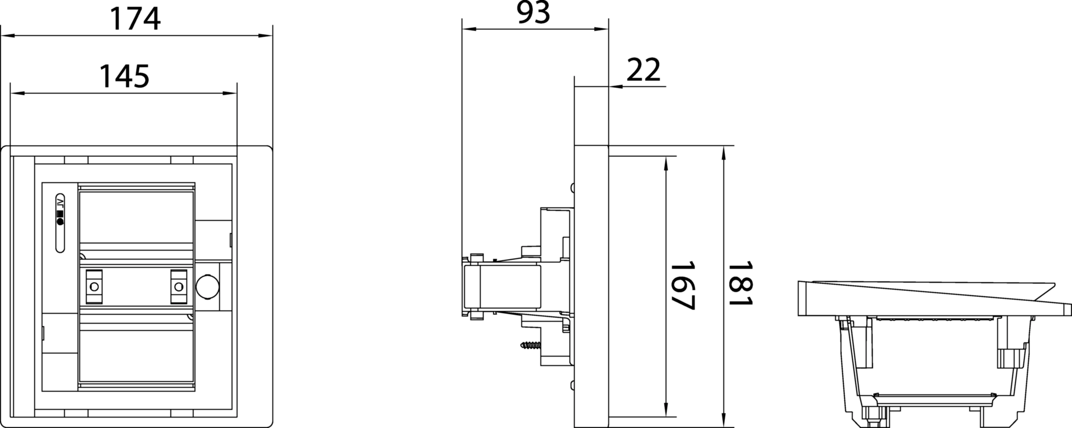 Façade Pour Tableau électrique Encastré Pablo STYLE – Porte Aveugle BOCCHIOTTI