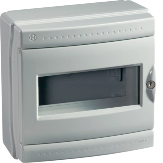 B05764 - Centralino 8 moduli con guida DIN Pablo Emergenza IP65 grigio IP65 CE 08 GRI