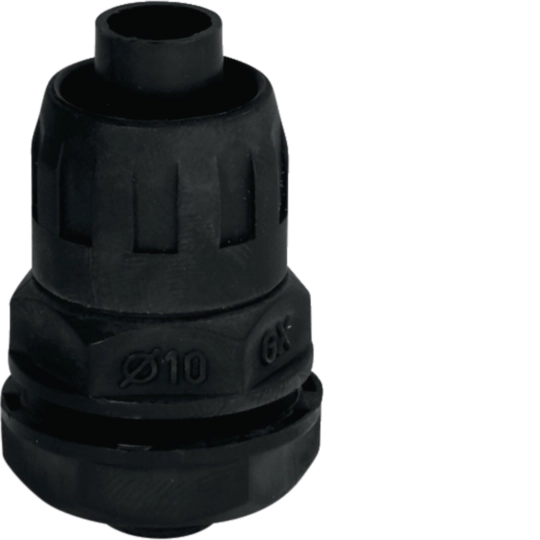 B11166 - Raccordo girevole guaina spiralata-scatola IP65 passo PG9 nero RPGN10