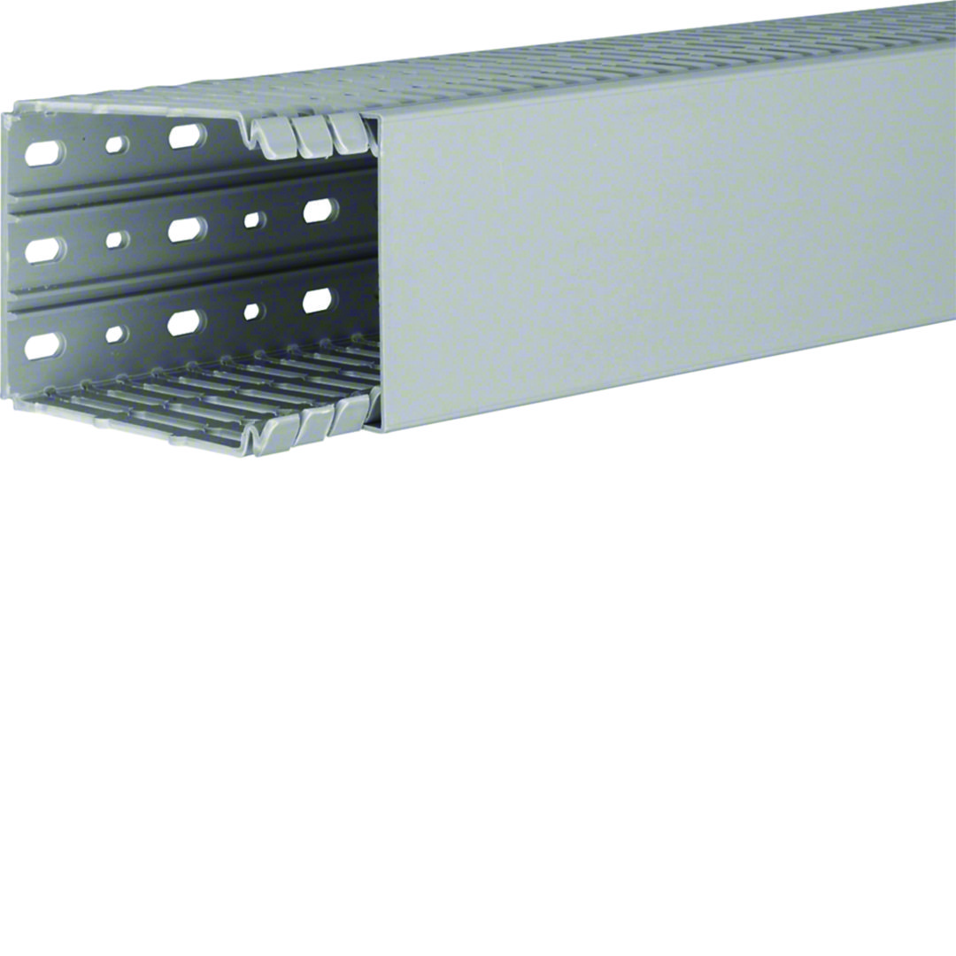 Perforált huzalozócsatorna 100mm 80mm x 2000mm gránitszürke alap-perforált 6.5mm BA7 Hager