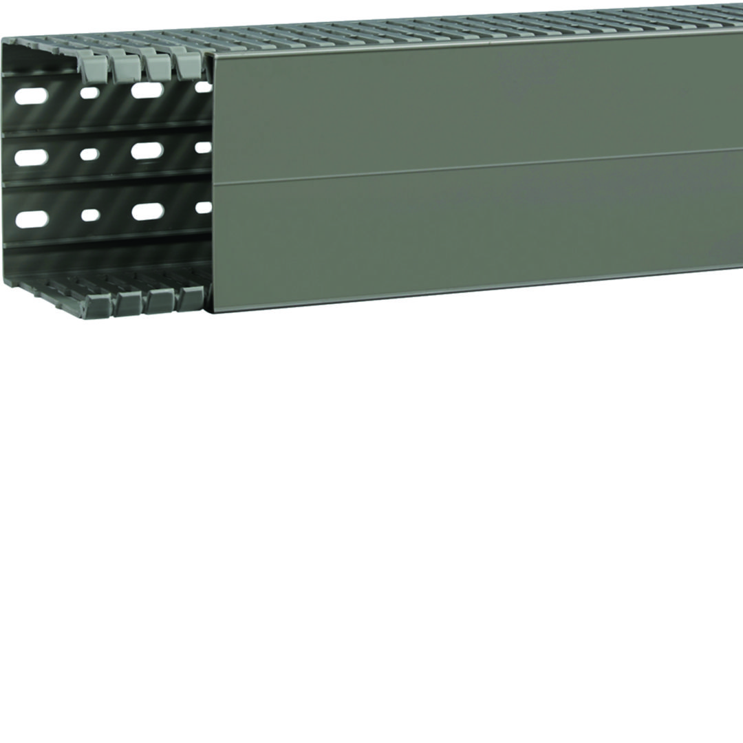 Perforált huzalozócsatorna 100mm 100mm x 2000mm gránitszürke alap-perforált 6.5mm BA7A Hager