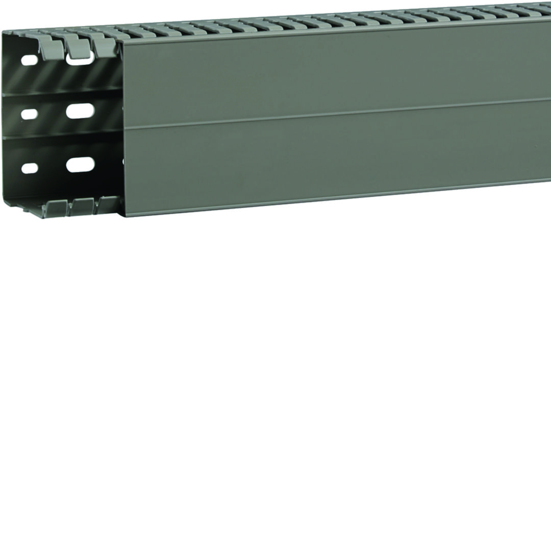 Perforált huzalozócsatorna 60mm 80mm x 2000mm gránitszürke alap-perforált 6.5mm BA7A Hager