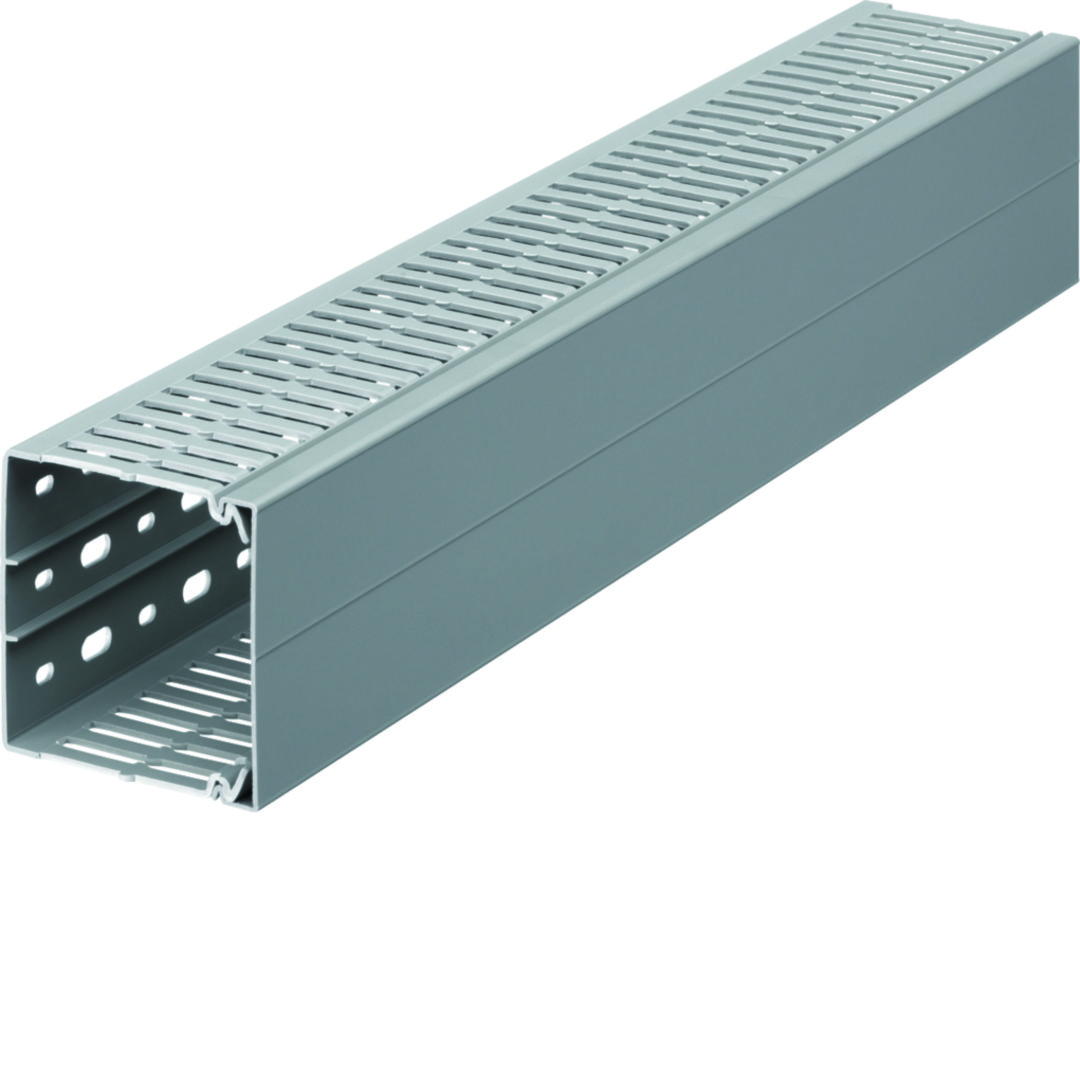 Perforált huzalozócsatorna 80mm 80mm x 2000mm gránitszürke alap-perforált 6.5mm BA7A Hager