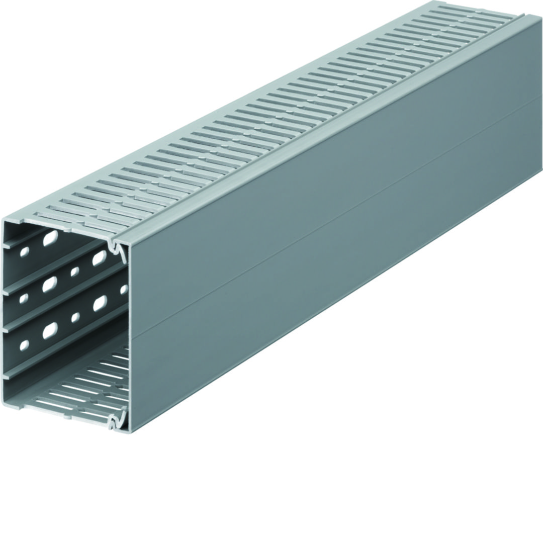 Perforált huzalozócsatorna 80mm 100mm x 2000mm gránitszürke alap-perforált 6.5mm BA7A Hager