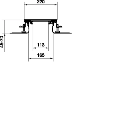 BKFD200045 - Bodenkanal estrichbündig mit Folie/Dichtmöglichkeit Stahl BKFD 200x(45-70)mm