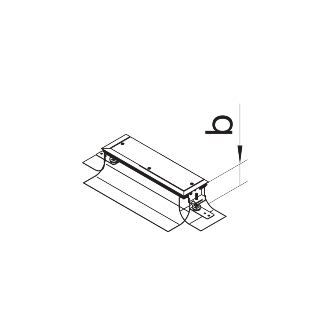 BKFDE150105 - Endstück höhenverstellbar mit Folie/Dichtungsmöglichkeit zu BKFD 150x(105-150)mm