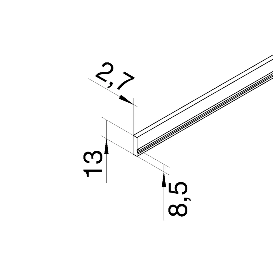 BKZBSK7011 - Belagstoßkante 4mm Bodenbelag halogenfrei zu Bodenkanal BK L=2,4m eisengrau