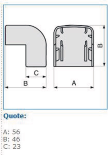 B01647 - Angolo esterno per canale DESIGN bianco Everest AED 52x20 WE