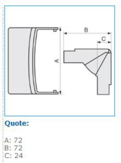 B03066 - Angolo interno variabile per canale cornice TCN bianco AICN W