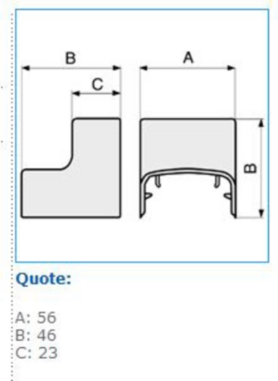 B01667 - Angolo interno per canale DESIGN bianco Everest AID 52x20 WE