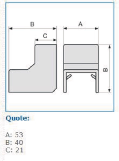 B09786 - Angolo interno per minicanali TMC / TMU bianco AIM 50x20 W