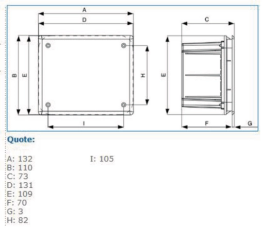 B04883 - Cassetta di derivazione da incasso per muratura 118x96x70mm CASS 03 INC