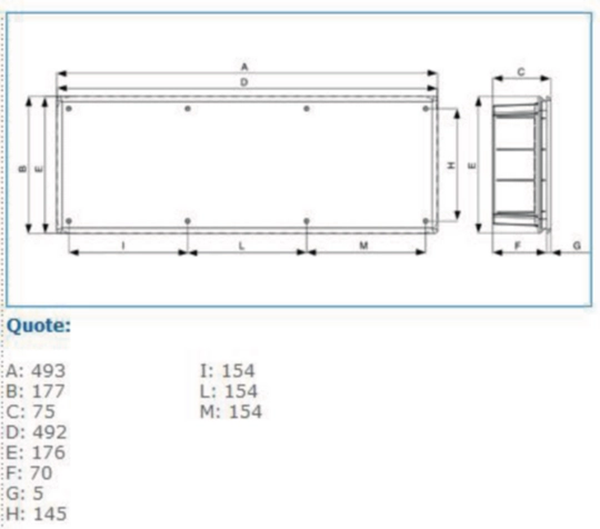 B04889 - Cassetta di derivazione da incasso per muratura 480x160x70mm CASS 09 INC