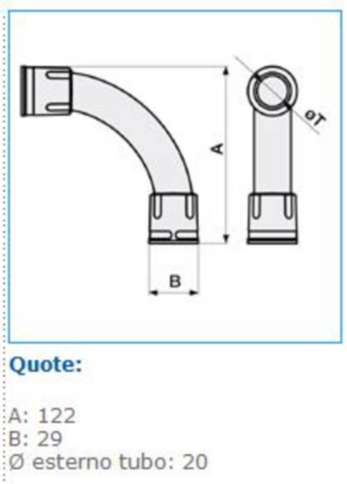 B05393 - Curva a 90° ad innesto rapido IP67 grigia CIRN20