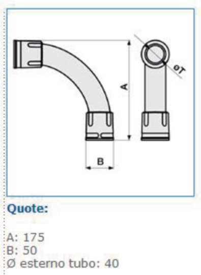 B05396 - Curva a 90° ad innesto rapido IP67 grigia CIRN40