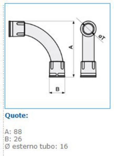 B11962 - Curva a 90° ad innesto rapido IP67 grigia in sacchetto da 6pz CIRN16