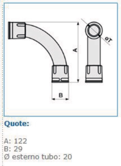 B11907 - Curva a 90° ad innesto rapido IP67 grigia in sacchetto da 6pz CIRN20