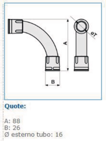 B05392 - Curva a 90° ad innesto rapido IP67 grigia CIRN16