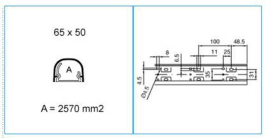 B06810 - Canale per impianti di condizionamento bianco Everest CND 65x50 WE