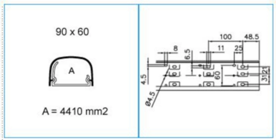 B06820 - Canale per impianti di condizionamento bianco Everest CND 90x60 WE