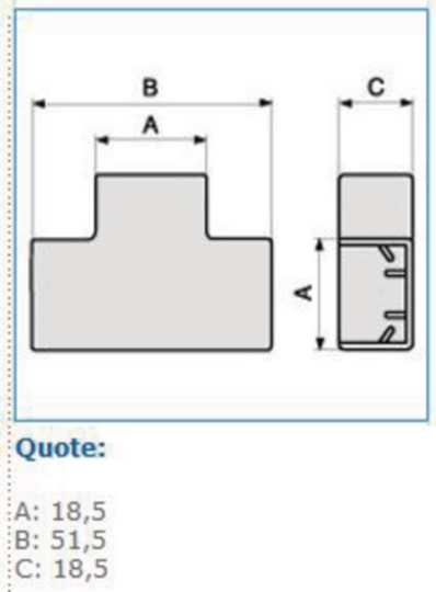 B04051 - Derivazione a T per minicanali TMC / TMU bianco IM 15x17 W