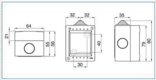 B02752 - Contenitore orizzontale 2 mod per parti attive Pepita grigio BOX IP40 02 OR GRI
