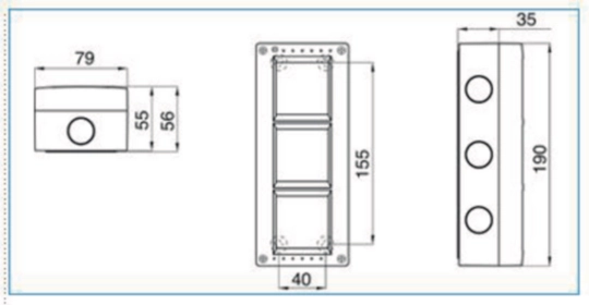 B02760 - Contenitore verticale 6 mod per parti attive Pepita grigio BOX IP40 06 VR GRI