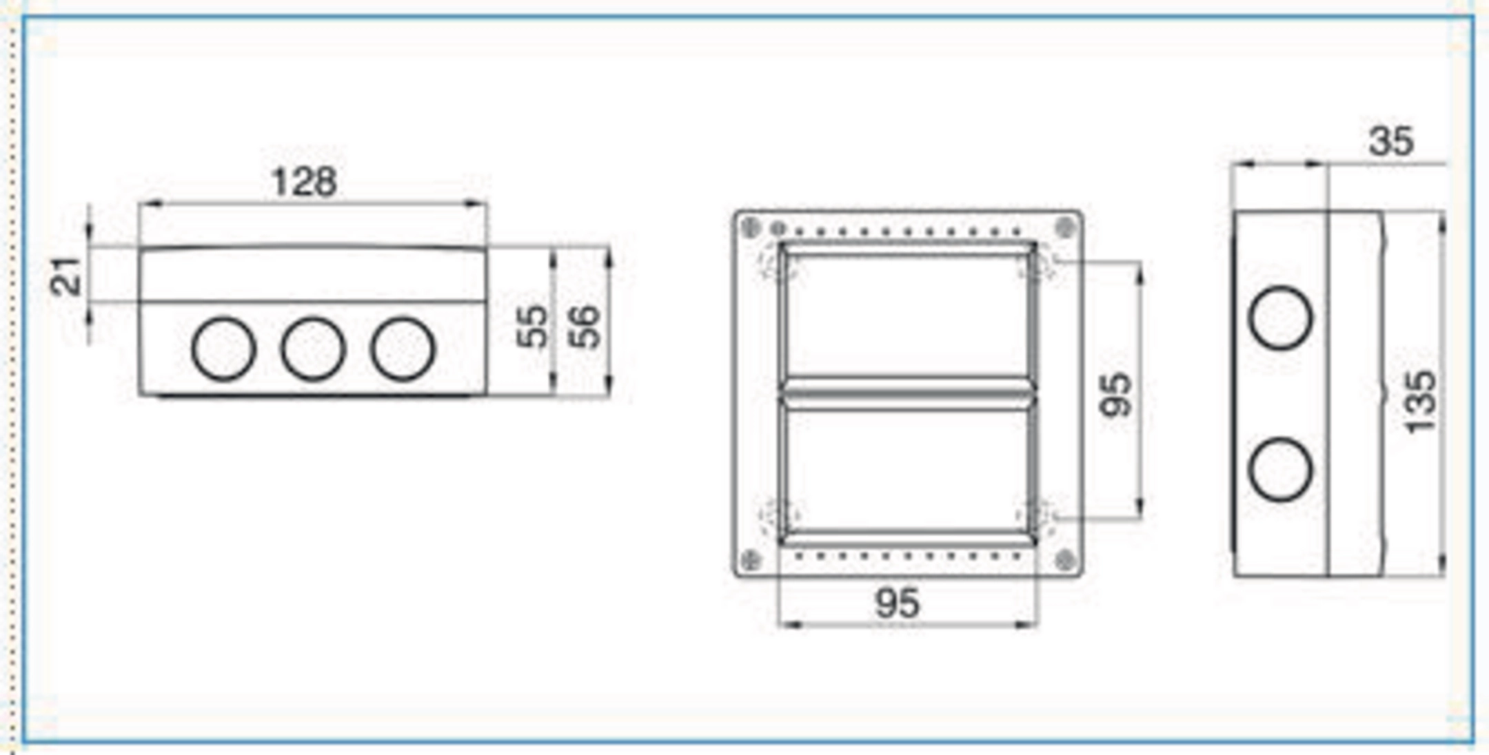 Boîte IP40 08 VR GRI – 8 (4x2) Modules, Couleur Verte, Marque BOCCHIOTTI HAGER