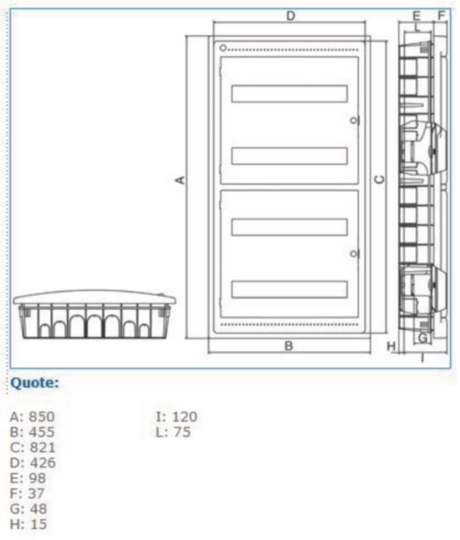 B04147 - Centralino 72 moduli con portella fumè Pablo IP40 Incasso bianco IP40 INC 72 W