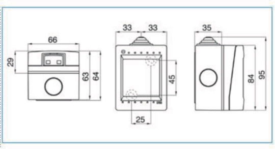 B02764 - Contenitore orizzontale 2 mod per parti attive Pepita grigio BOX IP55 02 OR GRI