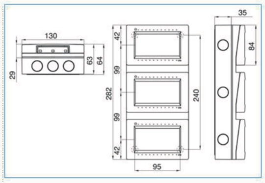 B02768 - Contenitore verticale 12 mod per parti attive Pepita grigio BOX IP55 12 VR GRI