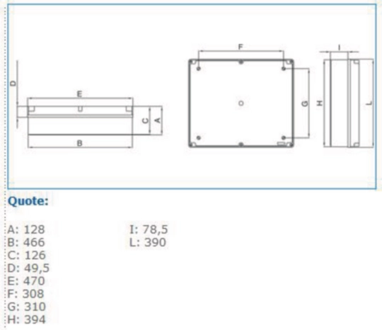 B04858 - Cassetta di derivazione trasparente 460x380x120 viti metalliche IP56 08 TRASP VM
