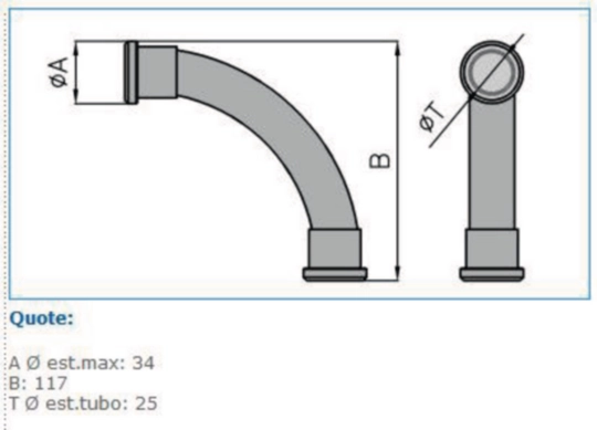 B13009 - Curva a 90° a stretto raggio per tubi rigidi autoestinguente IP65 grigio IPC25
