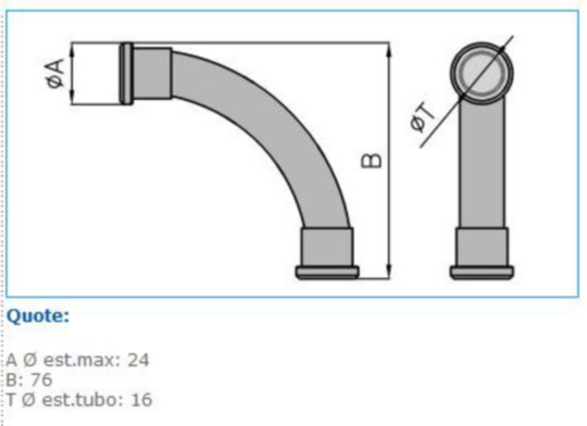 B13007 - Curva a 90° a stretto raggio per tubi rigidi autoestinguente IP65 grigio IPC16