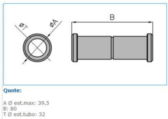 B13004 - Manicotto di giunzione per tubi rigidi autoestinguente IP65 grigio IPT32