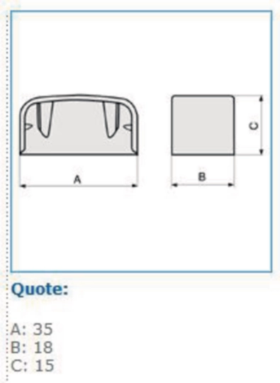 B01680 - Terminale per canale DESIGN bianco Everest LD 32x13 WE