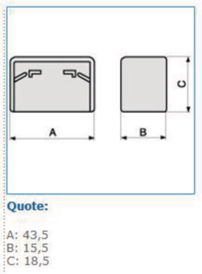 B05471 - Terminale per minicanali TMC / TMU bianco LM 40x17 W