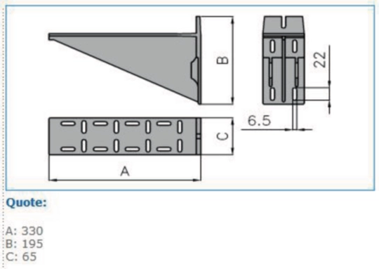 B02087 - Elemento di sospensione per canali linee TA-N / TA-EN bianco MTA-S 320 W
