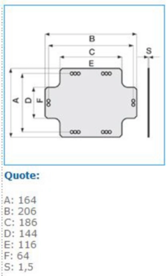 B05152 - Piastra di fondo per cassette di derivazione Pico viti 1/4 di giro PF 05