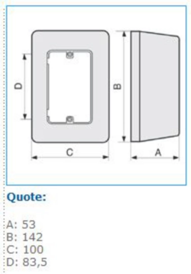 B06804 - Scatola porta apparecchi universale 3 moduli linee TMC/TMU bianco SMN W