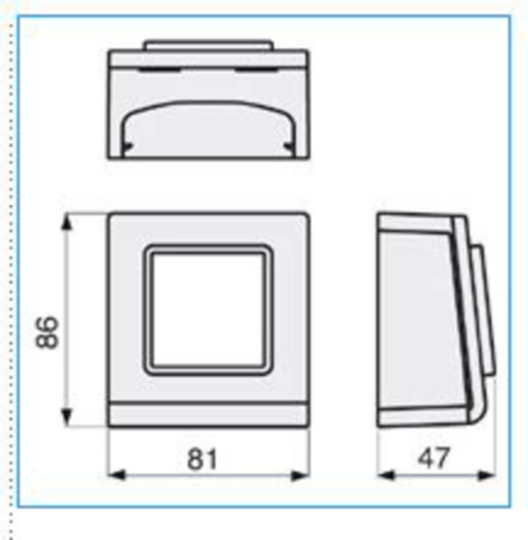 B04272 - Scatola porta apparecchi Pepita 2 moduli linea TCN nero ardesia SRCN 2 AP A