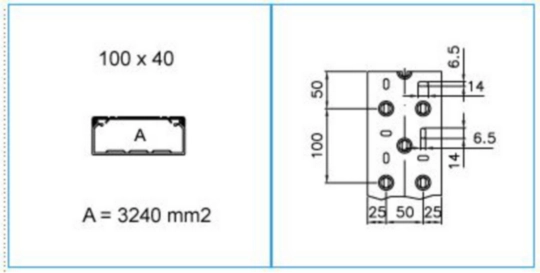 B01852 - Canale porta apparecchi e porta cavi bianco completo di coperchio TA-N 100x40 W