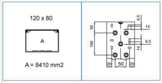 B01870 - Canale porta apparecchi e porta cavi bianco completo di coperchio TA-N 120x80 W