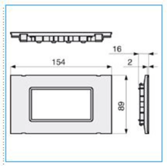 B04287 - Telaio autoportante 4 moduli Pepita per linea TOR nero ardesia TELAIO 4 AP TOR