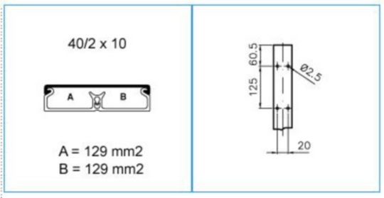 B00130 - Minicanale 2 scomparti con coperchio standard bianco TMC 40/2x10 W