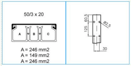 B00678 - Minicanale 3 scomparti con coperchio standard bianco TMC 50/3x20 W