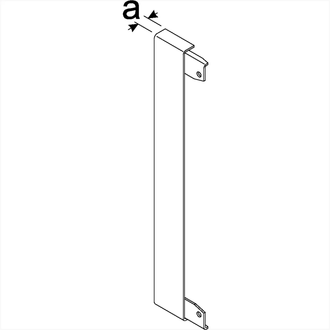 BR100WK7035 - Abschlussstück für Wand-Blende zu BR/A/H/S/N Breite 100mm Stahlblech lichtgrau
