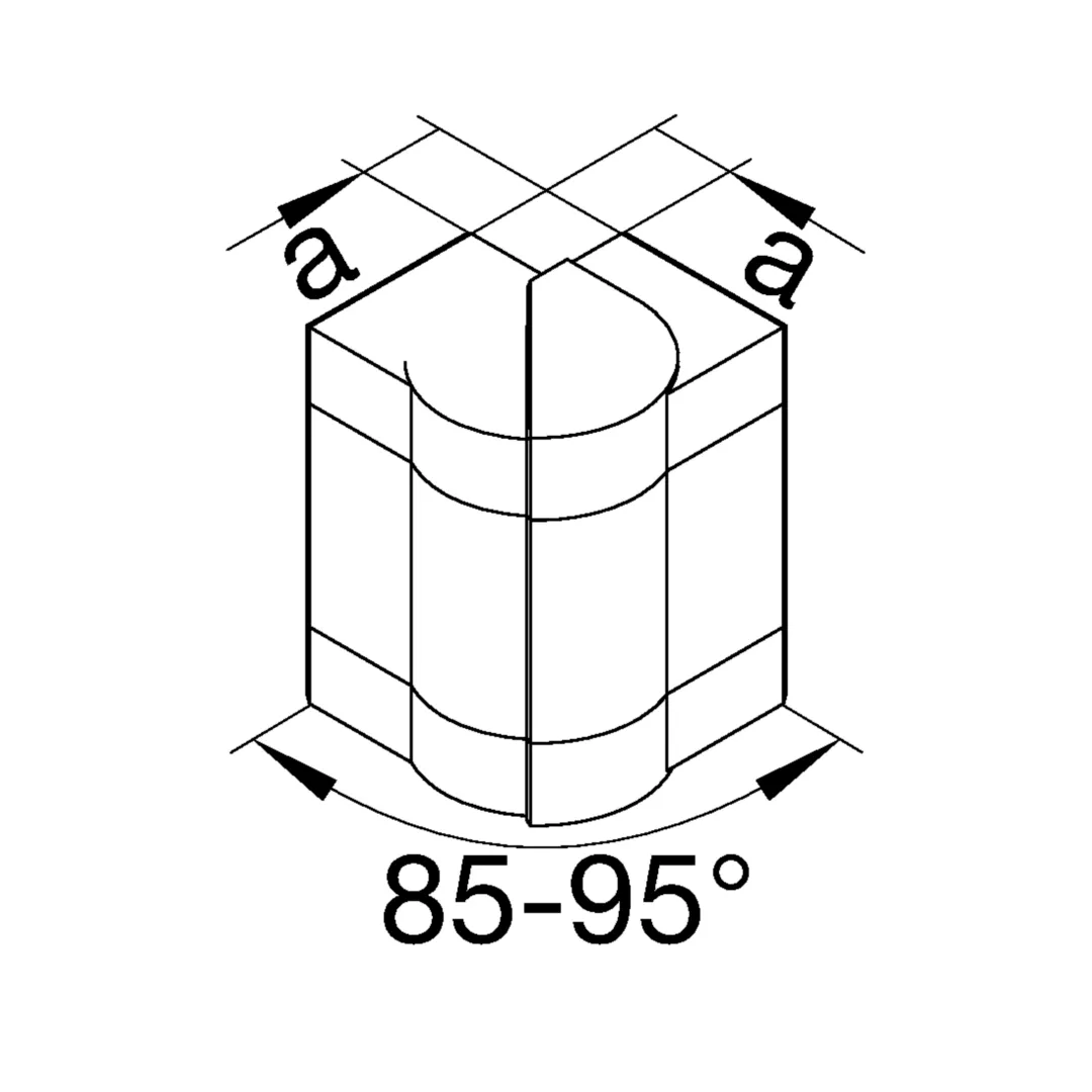 BR651003H9016 - Angle extérieur variable pour BR/A/S 68x100mm sans halogène blanc signalisation