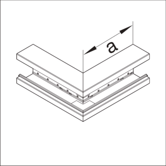 BR8513039016 - Außeneck aus Grundprofil zu BR 85x130mm Oberteil 80mm in verkehrsweiß